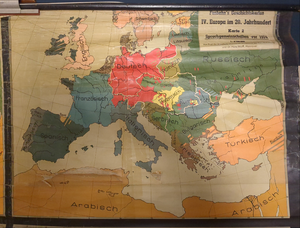 (596) Schulrollkarte, Europa im 20. Jahrhundert vor dem 1. Weltkrieg und dem 2. Weltkrieg