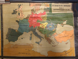 (596) Schulrollkarte, Europa im 20. Jahrhundert vor dem 1. Weltkrieg und dem 2. Weltkrieg