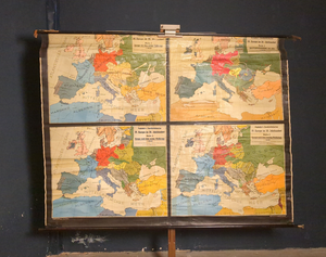 (596) Schulrollkarte, Europa im 20. Jahrhundert vor dem 1. Weltkrieg und dem 2. Weltkrieg