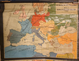 (596) Schulrollkarte, Europa im 20. Jahrhundert vor dem 1. Weltkrieg und dem 2. Weltkrieg