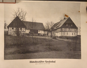 (379) Schulrollkarte, Vier typische deutsche Wohnhäuser, 30er Jahre