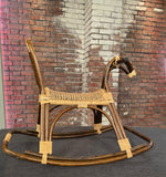 2024-04-15 Schaukelpferd / Rattan Rocking Chair / midcentury / bamboo /Bares für Rares
