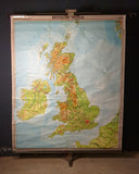 (175) Schulrollkarte, Britische Inseln / 70er Jahre