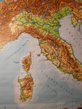 (0156) Schulrollkarte, Italien Apenninen Halbinsel  /x