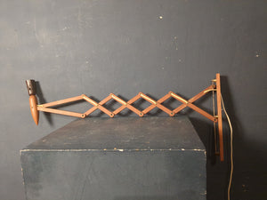 Wandlampe Scherenlampe Teakholz 60er Jahre Dänemark  /