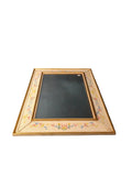 Spiegel mit Holzrahmen mid century Facetten Schliff /