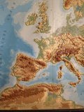 (0600) seltene Relief 3D Schulrollkarte , Europa /x