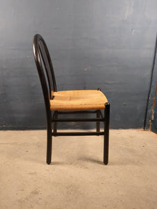 Stühle Holz mit Bast Geflecht 4 Stück  /