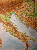 (0156) Schulrollkarte, Italien Apenninen Halbinsel  /x