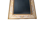 Spiegel mit Holzrahmen mid century Facetten Schliff /