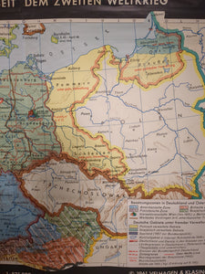 (597) Schulrollkarte, Mitteleuropa seit dem zweiten Weltkrieg  /