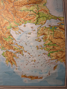 (149) Schulrollkarte, Donauraum und Balkan Halbinsel