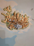 (0600) seltene Relief 3D Schulrollkarte , Europa /x