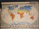 (567) Schulrollkarte, Klima der Erde ca. 50er Jahre