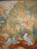 (0600) seltene Relief 3D Schulrollkarte , Europa /x