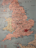 (0068) Schulrollkarte ,The British Isles - Großbritannien, England  /x