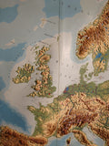 (0600) seltene Relief 3D Schulrollkarte , Europa /x