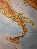 (0156) Schulrollkarte, Italien Apenninen Halbinsel  /x