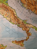 (0101) Schulrollkarte, Italien Apenninen Halbinsel  /x
