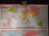 (0407) Schulrollkarte, Bündnissysteme der Welt  /x