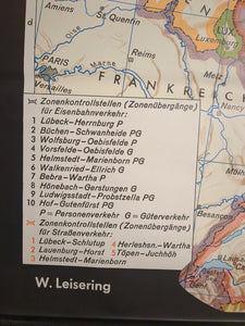 (597) Schulrollkarte, Mitteleuropa seit dem zweiten Weltkrieg  /