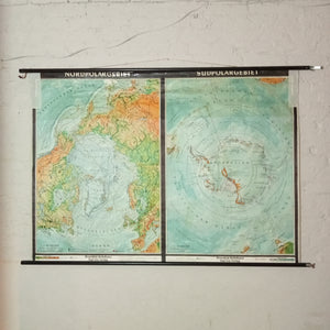 (010) Nordpolargebiet/ Südpolargebiet Schulrollkarte