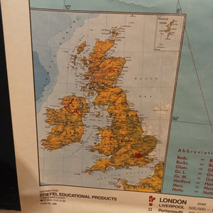 (068) The British Isles - Großbritannien, England Schulrollkarte
