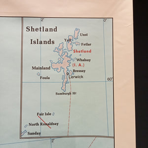 (068) The British Isles - Großbritannien, England Schulrollkarte